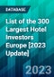 List of the 300 Largest Hotel Investors Europe [2023 Update] - Product Image